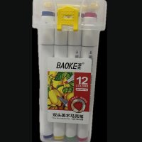 BAOKE DOUBLE HEADED MARKER 12 COLORS 