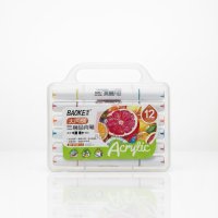 BAOKE DOUBLE HEADED ACRYLIC MARKER 12 COLORS 