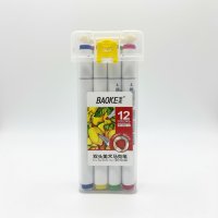 BAOKE DOUBLE HEADED MARKER 12 COLORS 